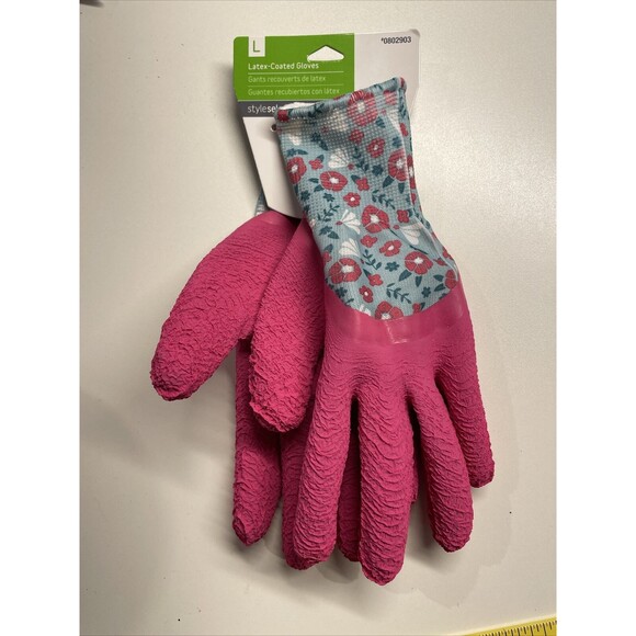 LW30801-W Style‎ Selections Womens Large Polyester Latex Coated Garden Gloves - Picture 1 of 5